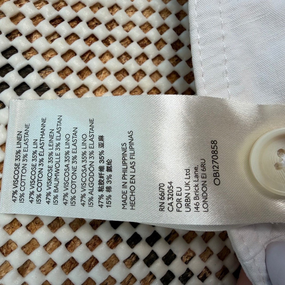 Maeve by Anthropologie White Linen Blend Utility Shorts Size 12 OB1270858 - Picture 4 of 4